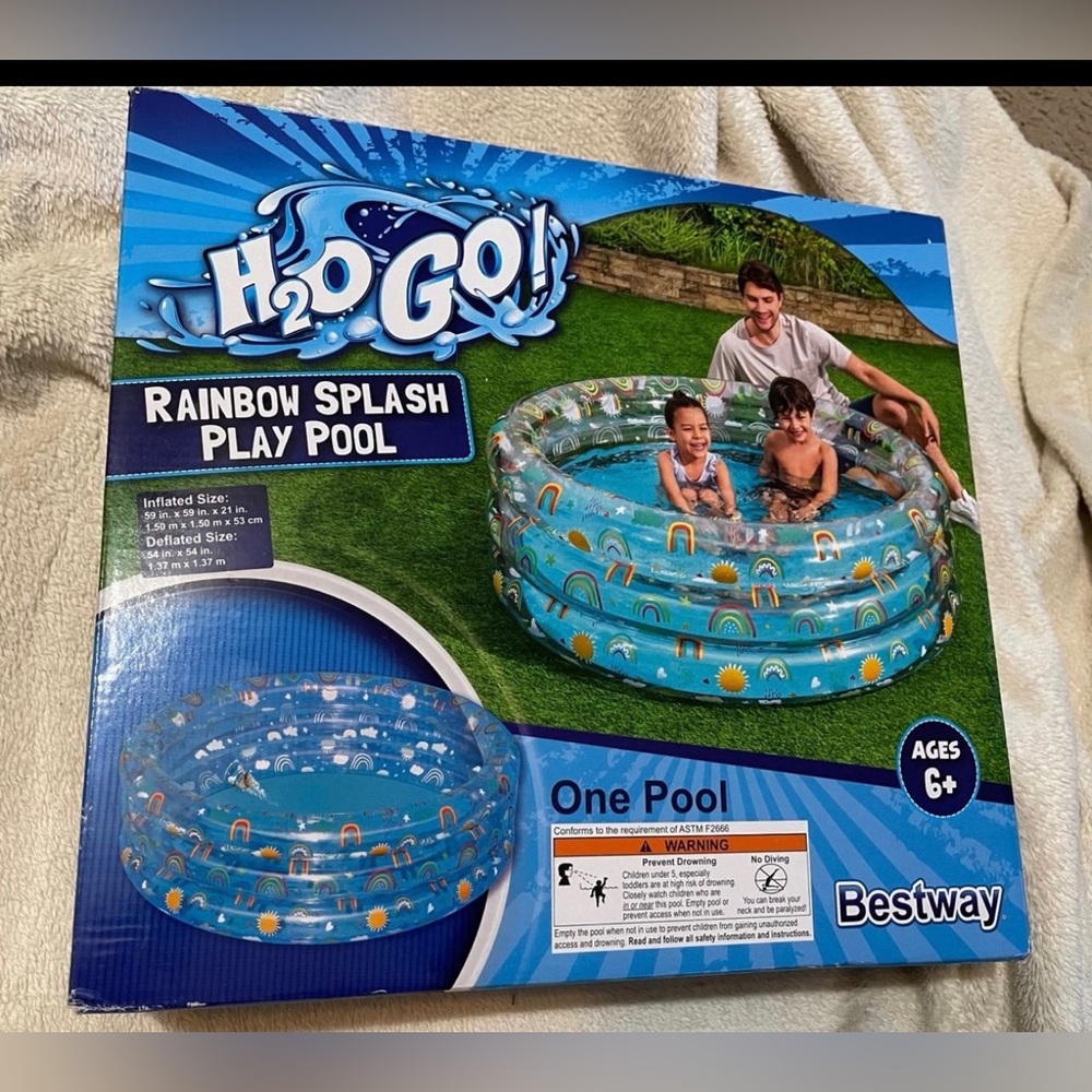 Bestway | Rainbow Inlatable Kids Play Pool, Swimming Pool 59x59x21